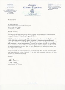 Assemblymember Travis Allen letter of support
